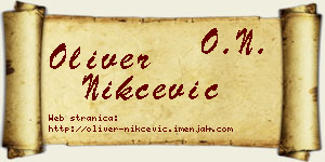 Oliver Nikčević vizit kartica
